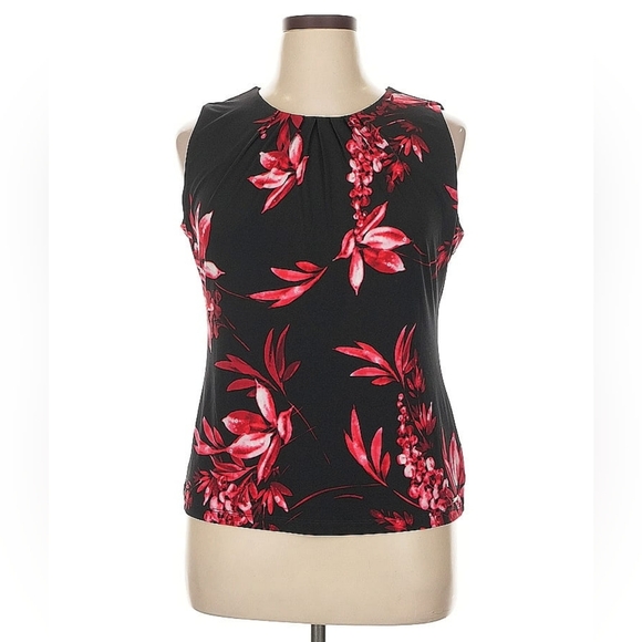 Calvin Klein Black Sleeveless Blouse Halter Neckline XL NWT - Picture 2 of 7